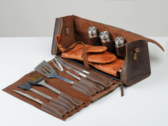 Leather Grill Bag, BBQ Tool Storage