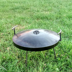 28" (70 cm) Personalized Cowboy Wok, Custom Camp Fire Skillet, Carbon Steel Frying Pan