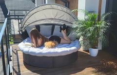 Round Water Resistant Pillow | Garden Patio Cushion | Seat Cushion for Lounge Chair