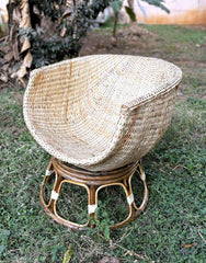 Cane and Rattan Lounge Chair