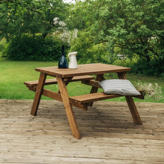 Classic Wooden Picnic Table – Outdoor Garden Table with Benches | Pine Wood