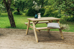 Classic Wooden Picnic Table – Outdoor Garden Table with Benches | Pine Wood