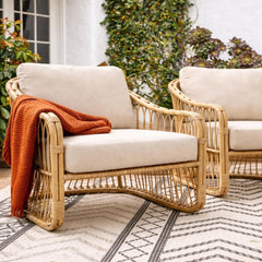 Custom Outdoor Chair Cushions (Seat and Back) | Sunbrella & Agora Fabric | Any Size | Any Shape