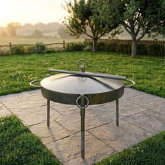 Cast Iron Camp Fire Skillet Wok with Lid (12-20 inch)