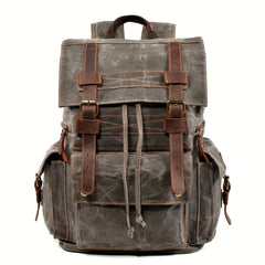 Men's Canvas Hiking Backpack, Large Capacity Laptop Bag, Vintage Outdoor Rucksack, Rugged Travel Backpack, Heavy Duty Daypack