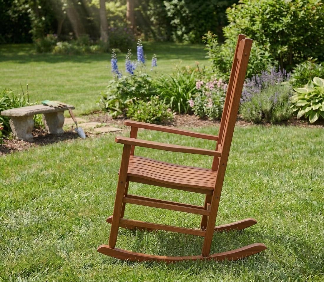 Solid Wood Rocking Chair: Ergonomic, Durable, Elegant Indoor/Outdoor Furniture