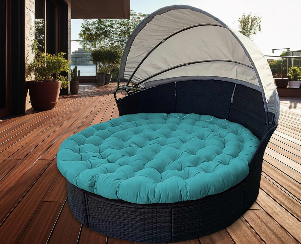 Round Water Resistant Pillow | Garden Patio Cushion | Seat Cushion for Lounge Chair