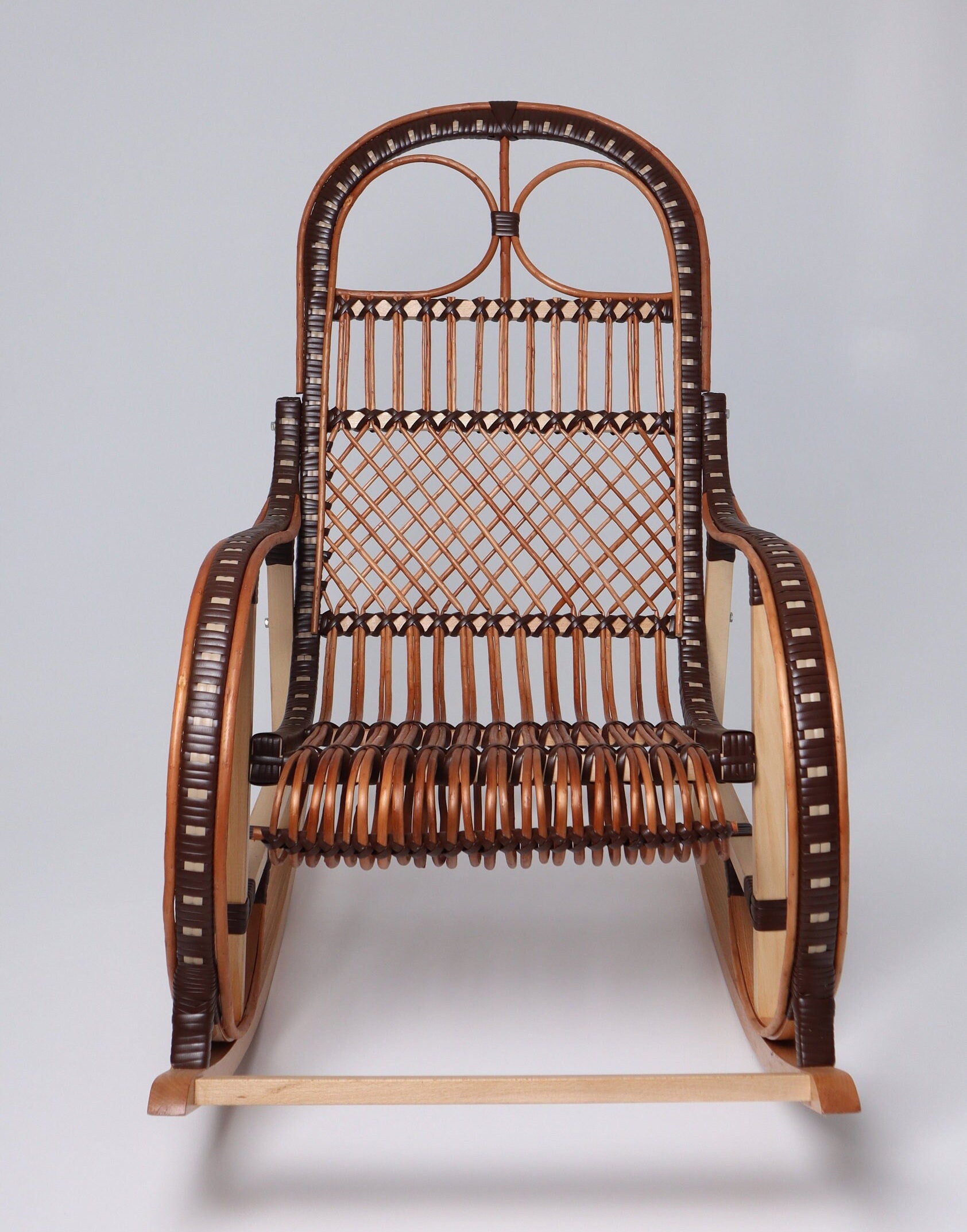 Wicker Rocking Chair, Natural Rattan Rocking Chair, Willow Rocking Chair, Lounge Chair, Outdoor Patio Chair