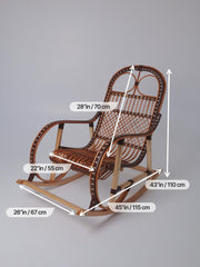 Wicker Rocking Chair, Natural Rattan Rocking Chair, Willow Rocking Chair, Lounge Chair, Outdoor Patio Chair