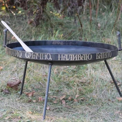 28" (70 cm) Personalized Cowboy Wok, Custom Camp Fire Skillet, Carbon Steel Frying Pan