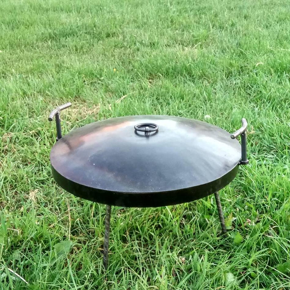 28" (70 cm) Personalized Cowboy Wok, Custom Camp Fire Skillet, Carbon Steel Frying Pan