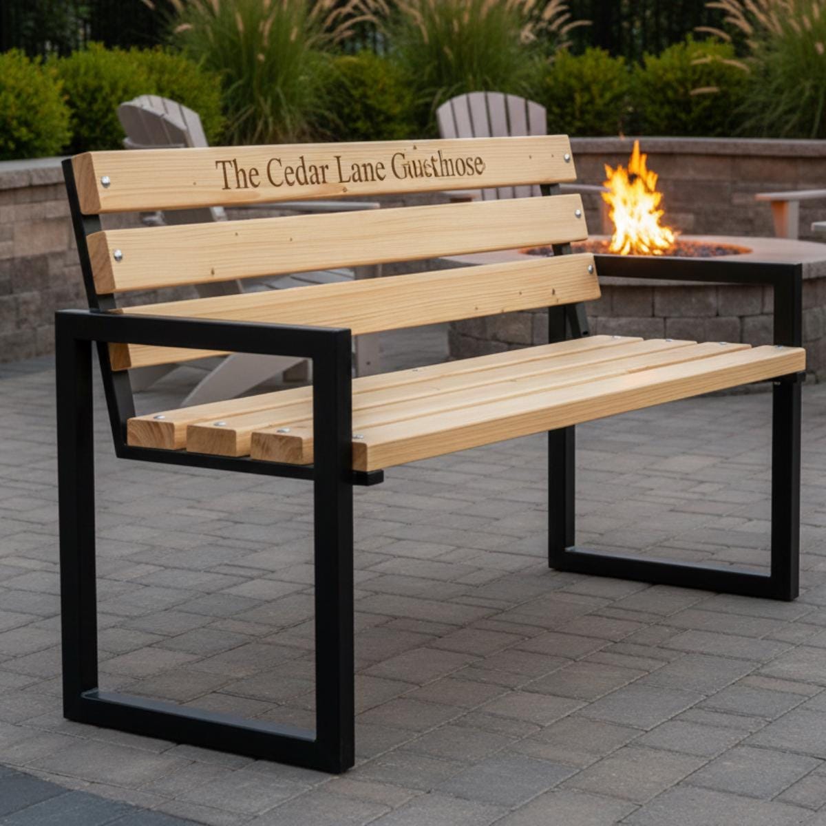 Personalized Engraved Outdoor Bench, Memorial Garden Bench