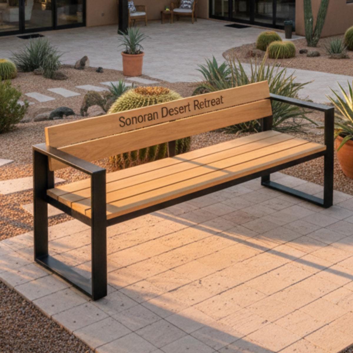 Personalized Engraved Outdoor Bench, Memorial Garden Bench