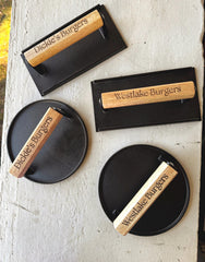 Smash Burger Press Grill Set Cast Iron with Burger Serving Tray and Spatula