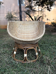 Cane and Rattan Lounge Chair