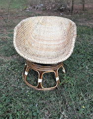 Cane and Rattan Lounge Chair