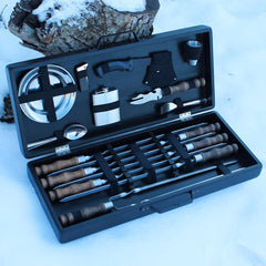Engraved Stainless Steel BBQ Skewer Set with Wooden Gift Box