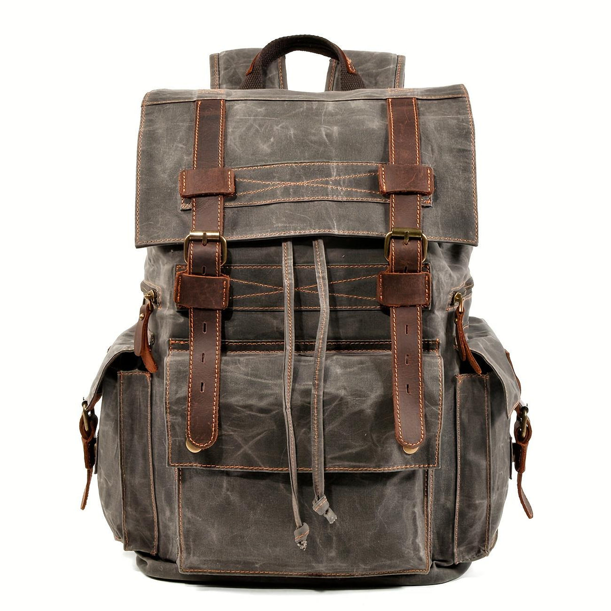 Men's Canvas Hiking Backpack, Large Capacity Laptop Bag, Vintage Outdoor Rucksack, Rugged Travel Backpack, Heavy Duty Daypack