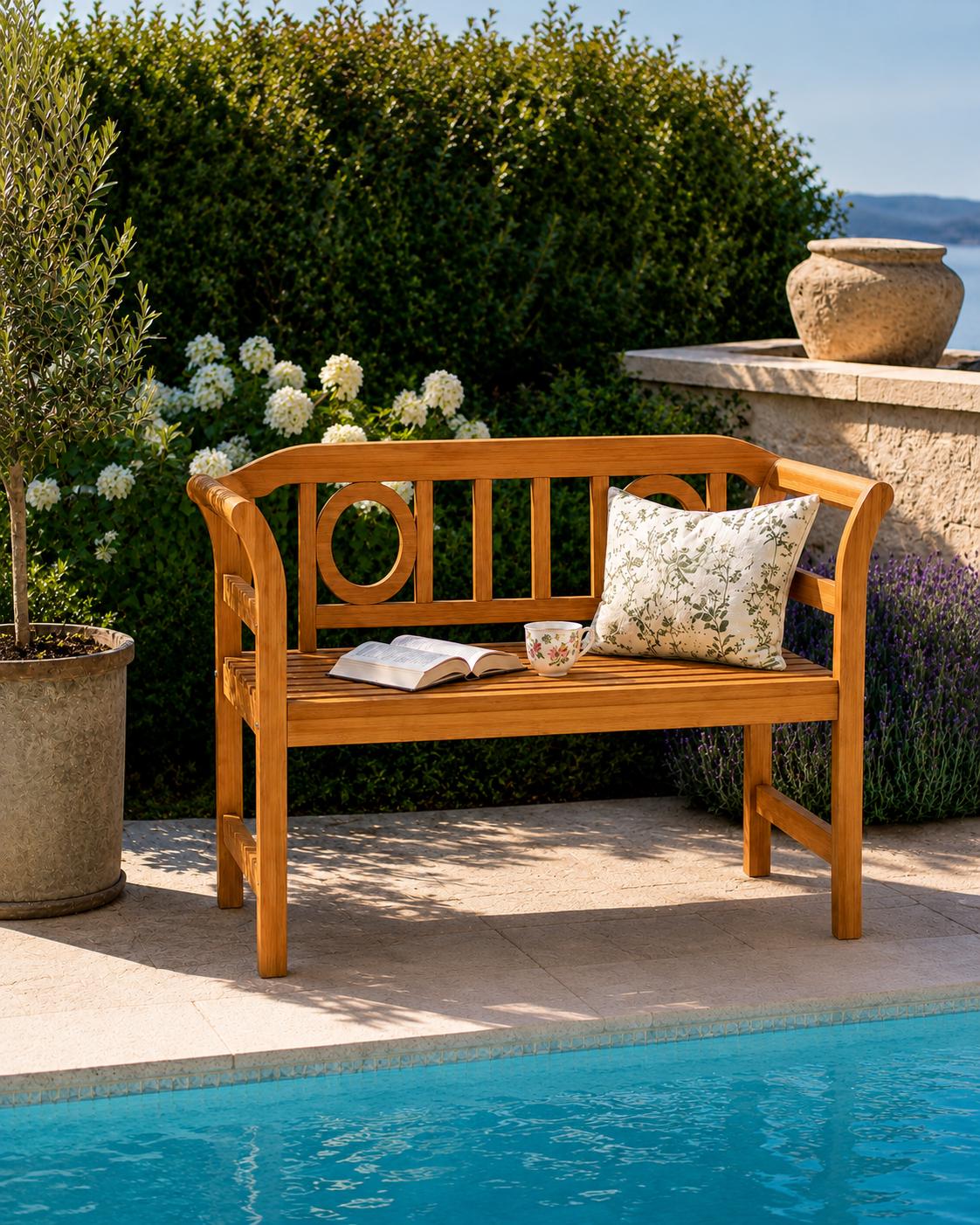 Wooden Garden Bench, Outdoor Garden Bench, Porch Bench, Backyard Seating, Entryway Bench, Farmhouse Garden Furniture